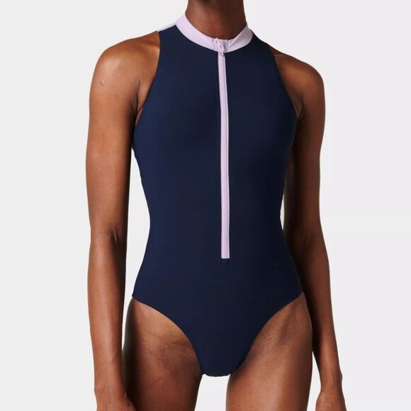 NWOT Sweaty Betty Vista High Neck One Piece Swimsuit - XXS - Picture 1 of 7